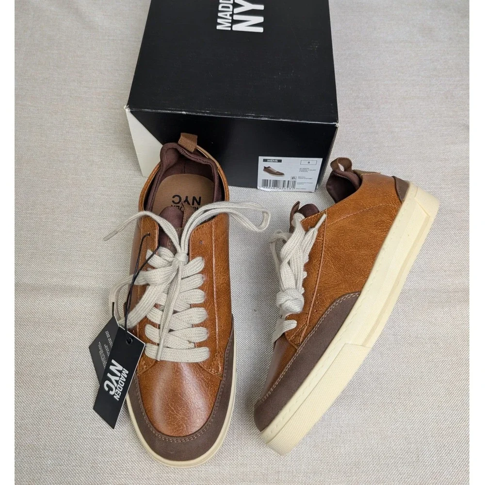 Madden NYC Markk Court Casual Mens Size 8 Brown NWT Low Top Sneakers